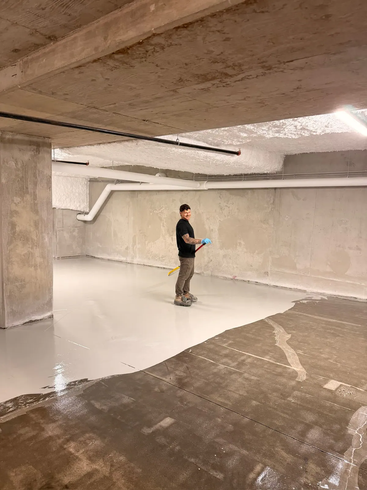 Commercial Epoxy Flooring installation in Kelowna by Becker Flooring