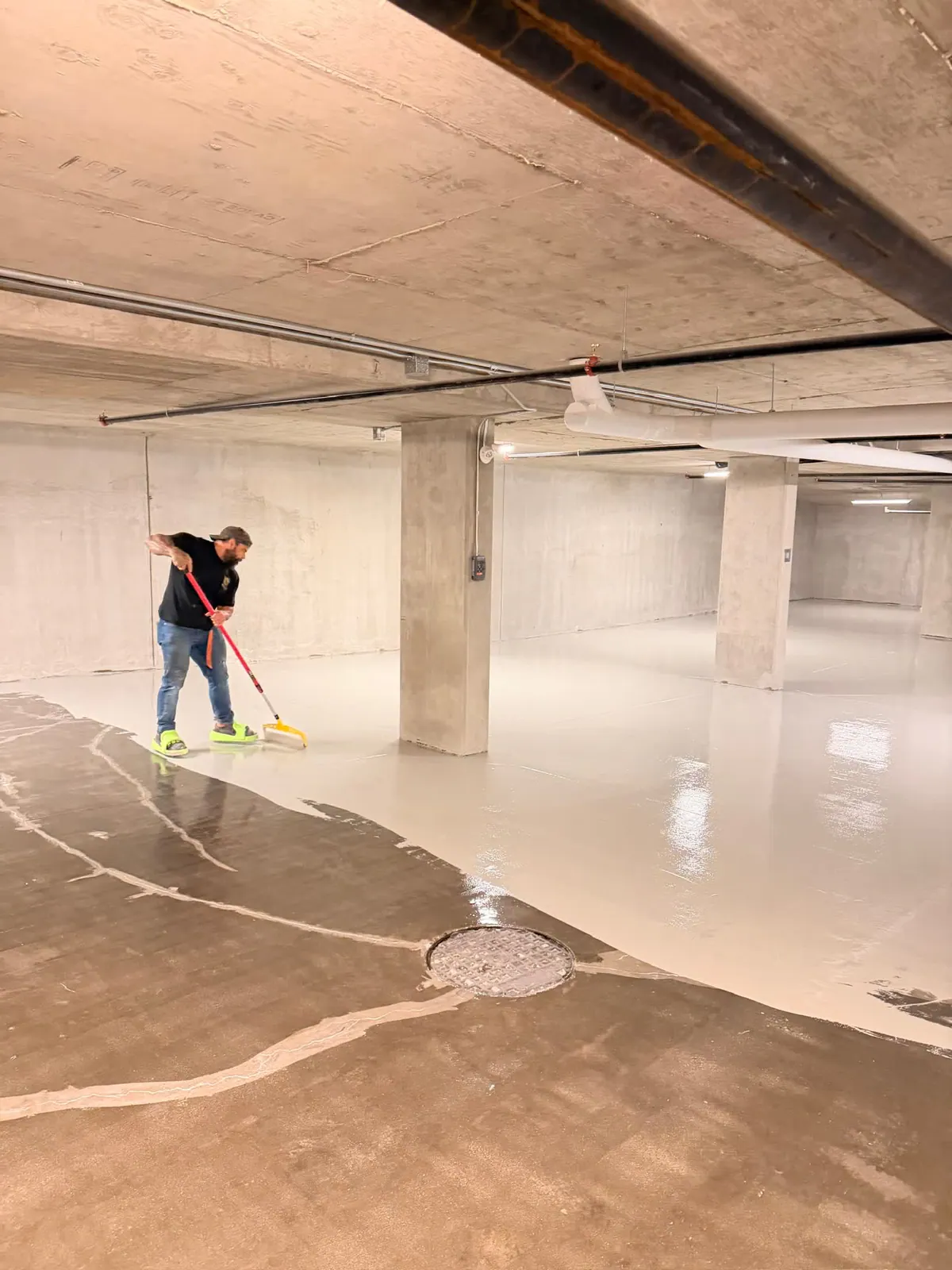 Controlled material placement by Becker Flooring